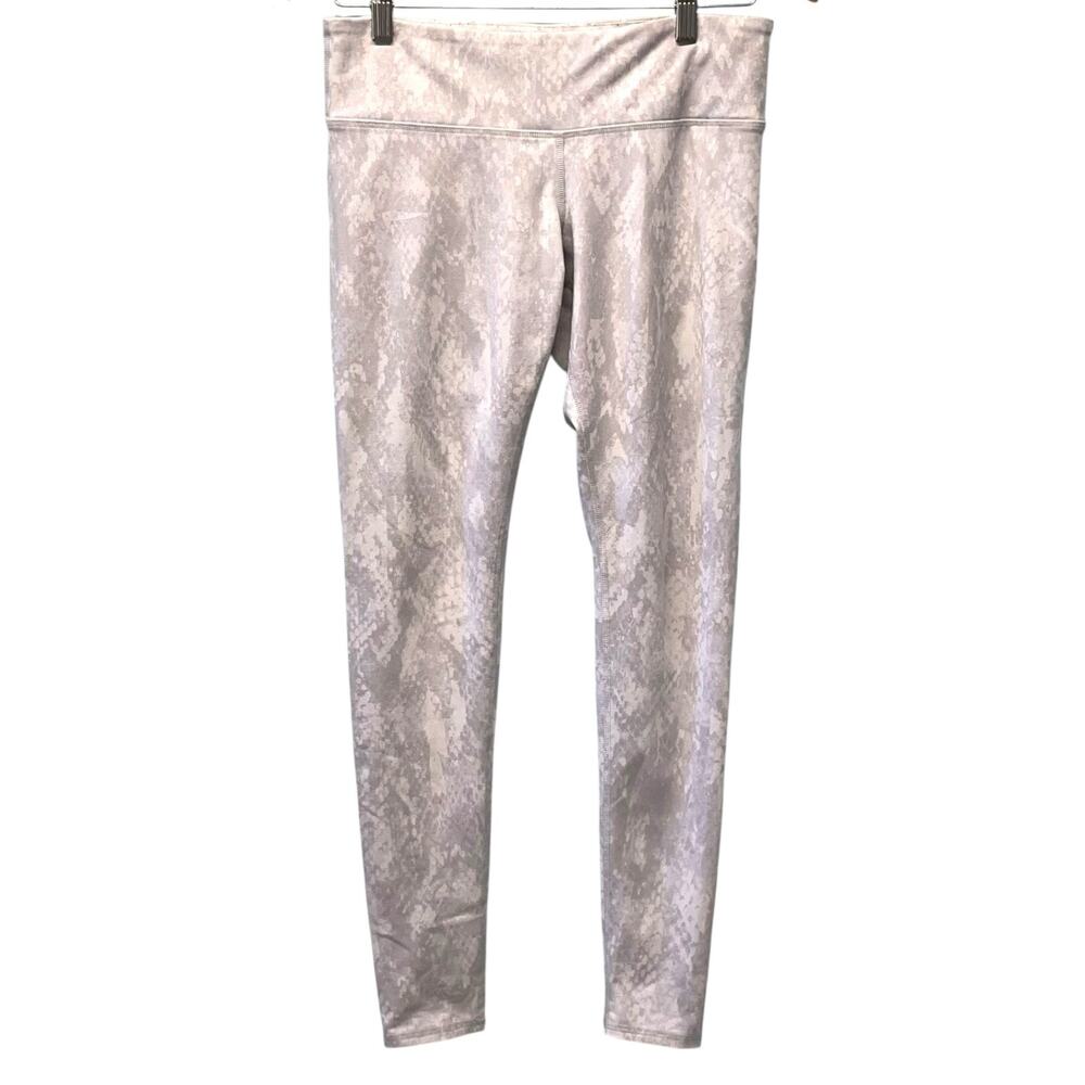 ALO S Leggings White Silver Animal Print Patterned Full Length
